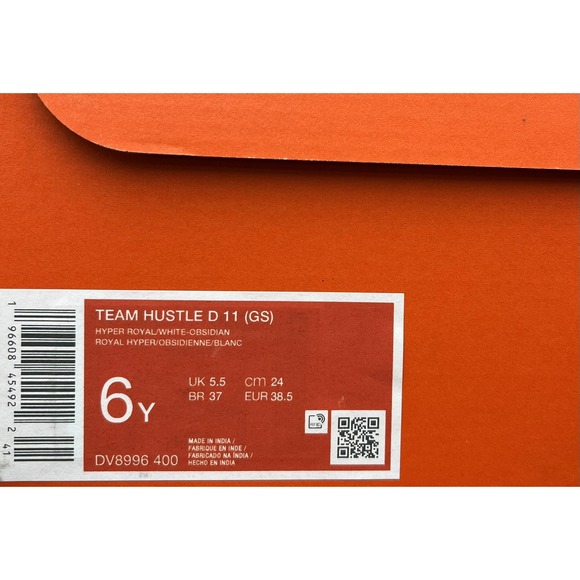 Nike Team Hustle Youth Boys Slip-on Athletic Sneakers Size 6Y Royal Blue-White - Picture 12 of 14